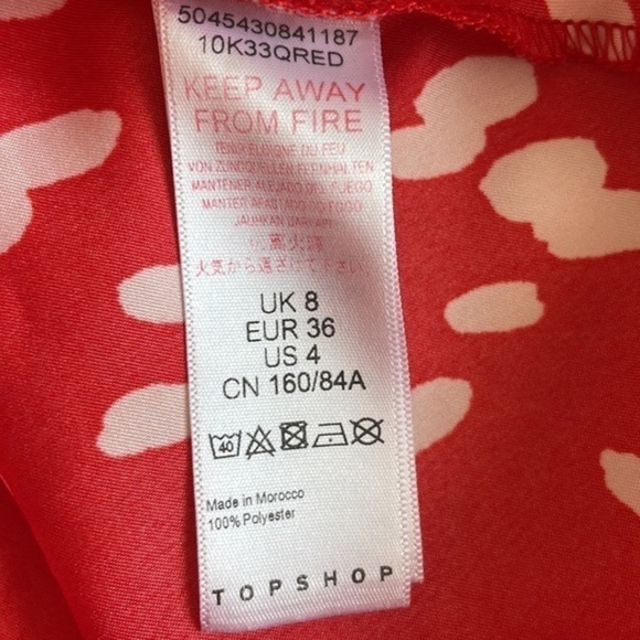 Topshop Red Flutter Sleeve Tea Maxi Dress 0040 - Picture 13 of 14